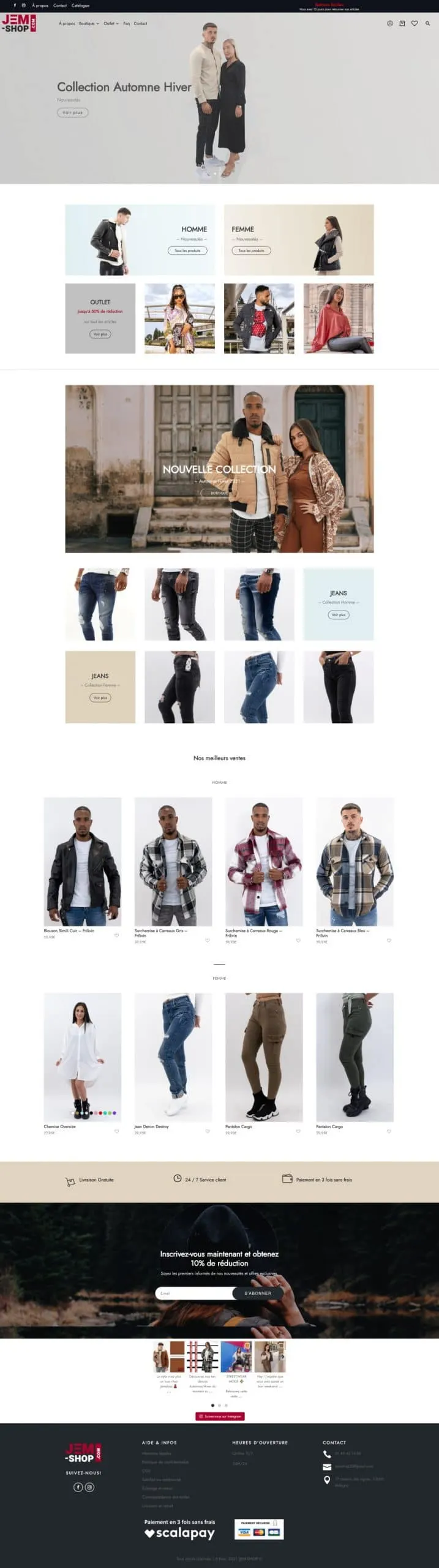 Site web réalisé : Jemshop