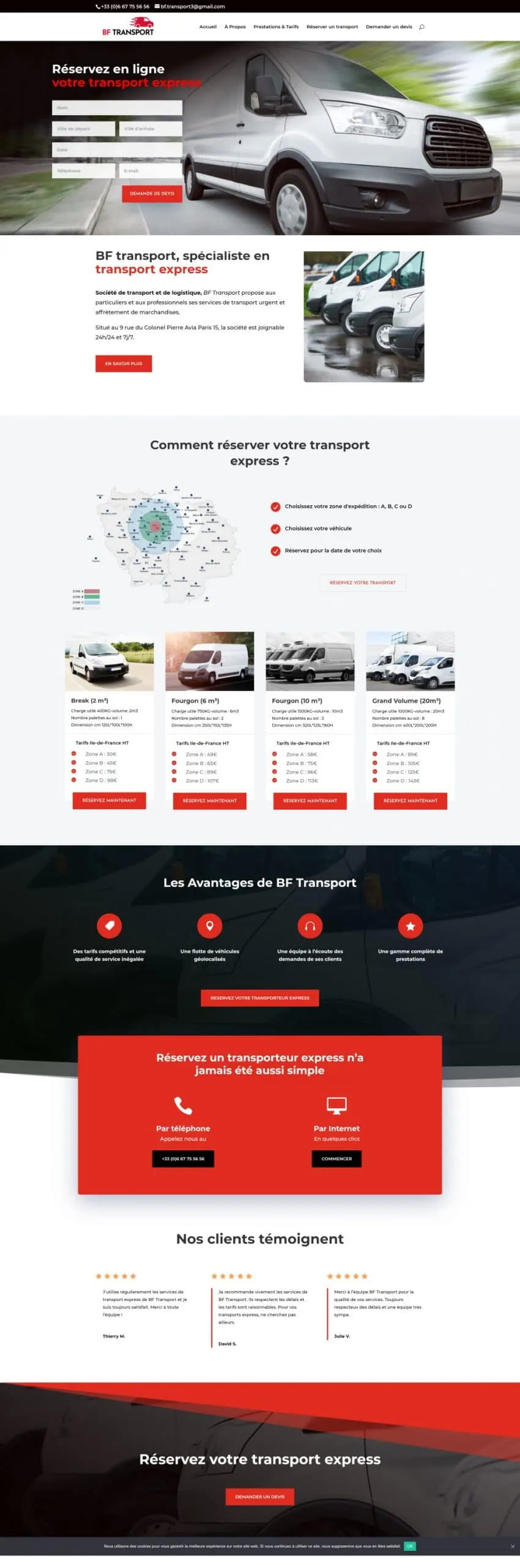 Site web réalisé : BF Transport