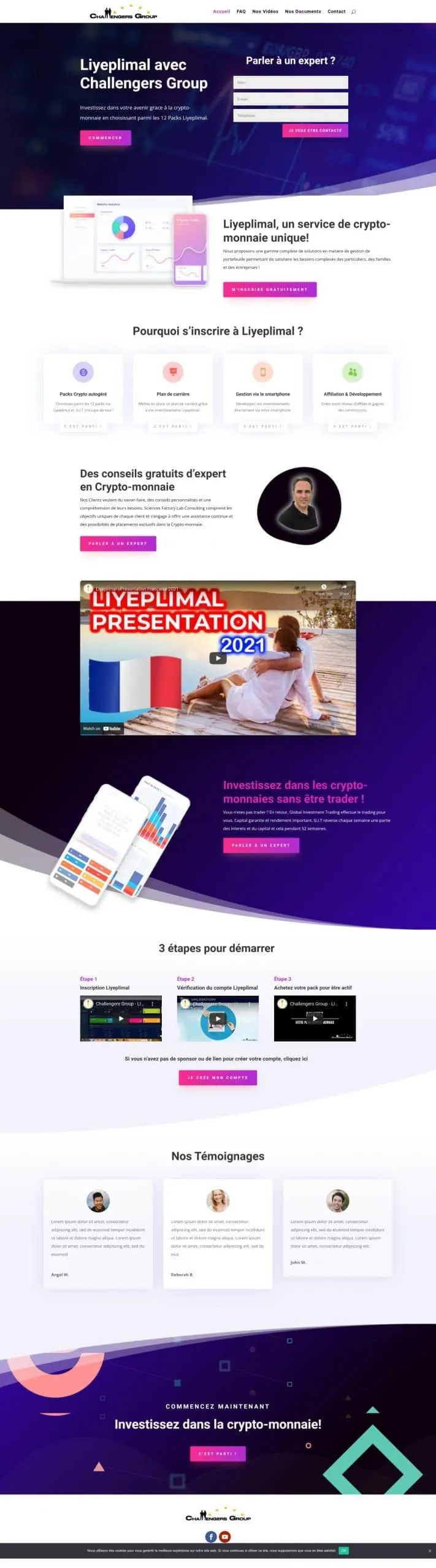 Site web réalisé : Challengers Group
