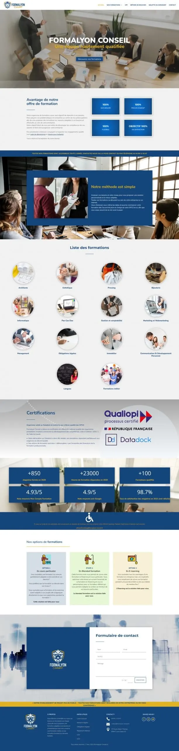 Site web réalisé : Formalyon Conseil