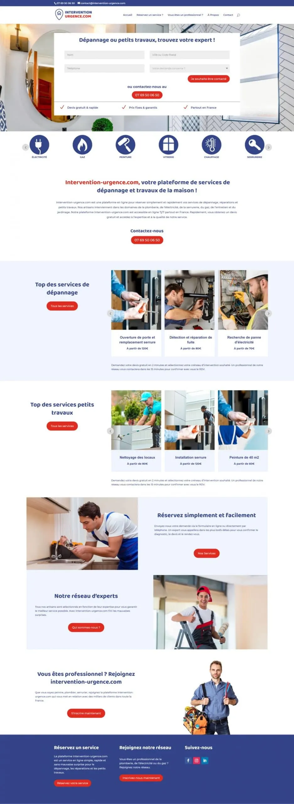 Site web réalisé : Intervention Urgence