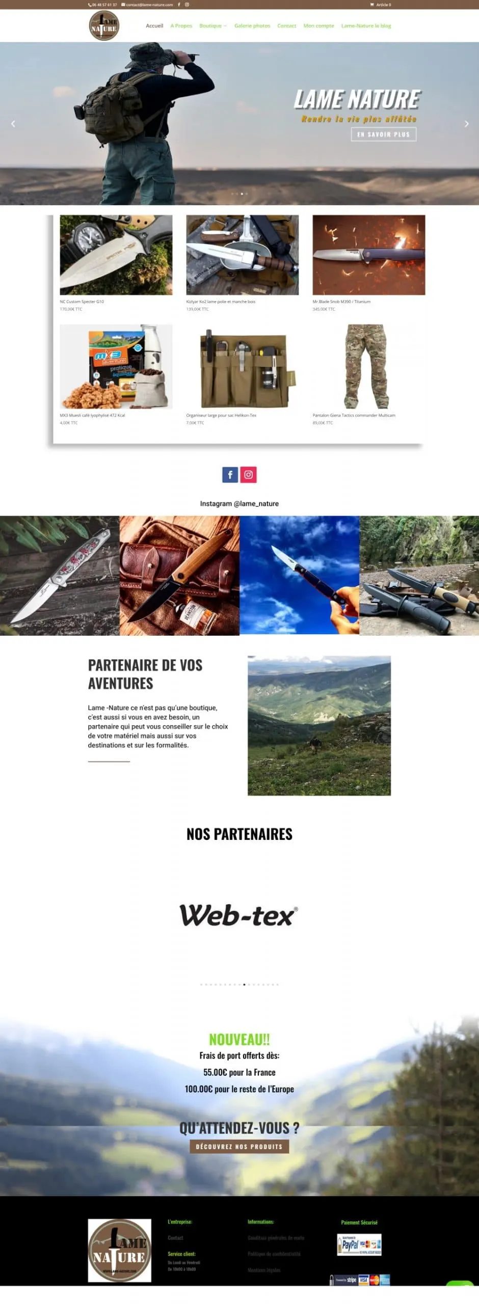 Site web réalisé : L'Âme Nature